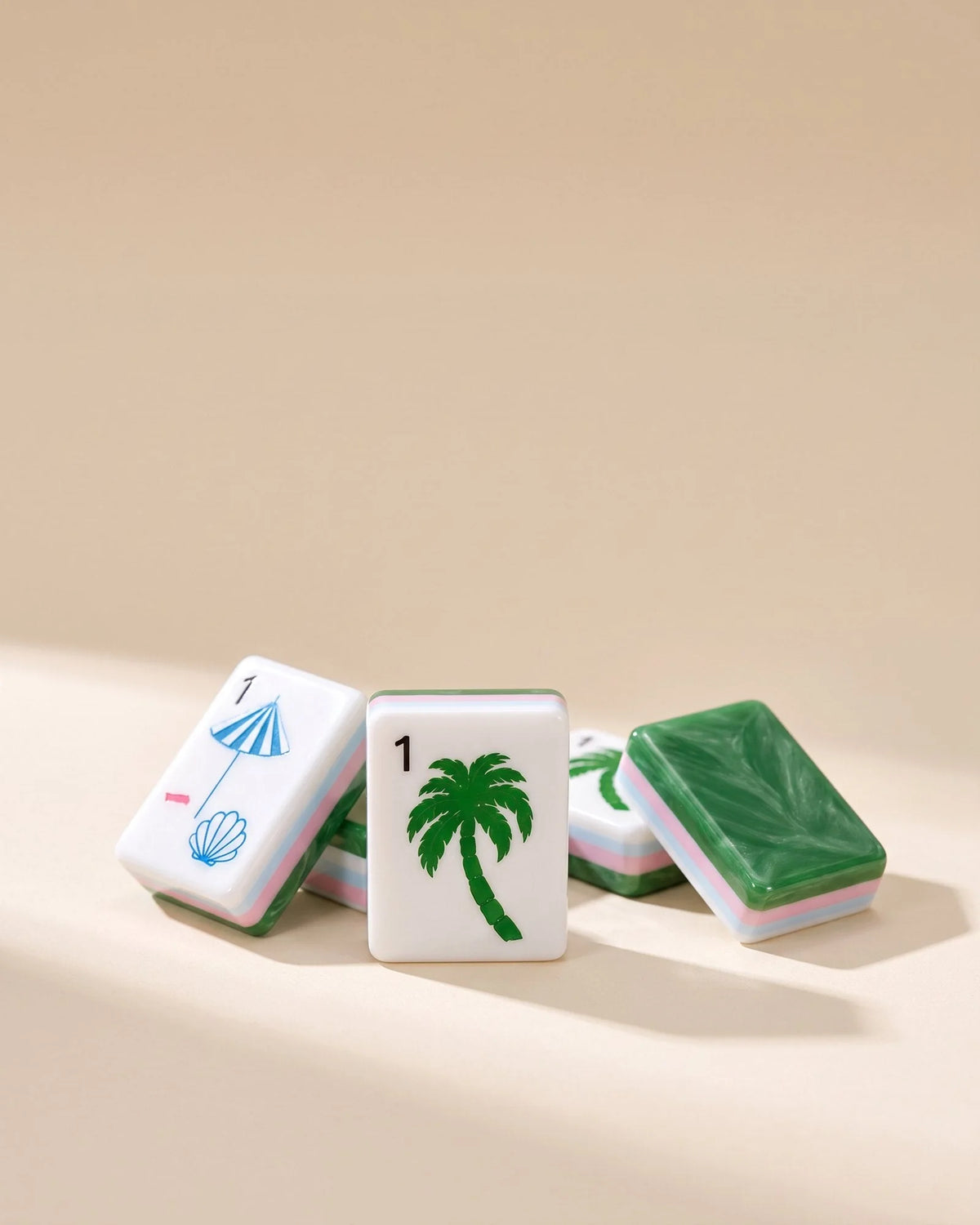 Shell Beach Mahjong Set: four tiles from the set