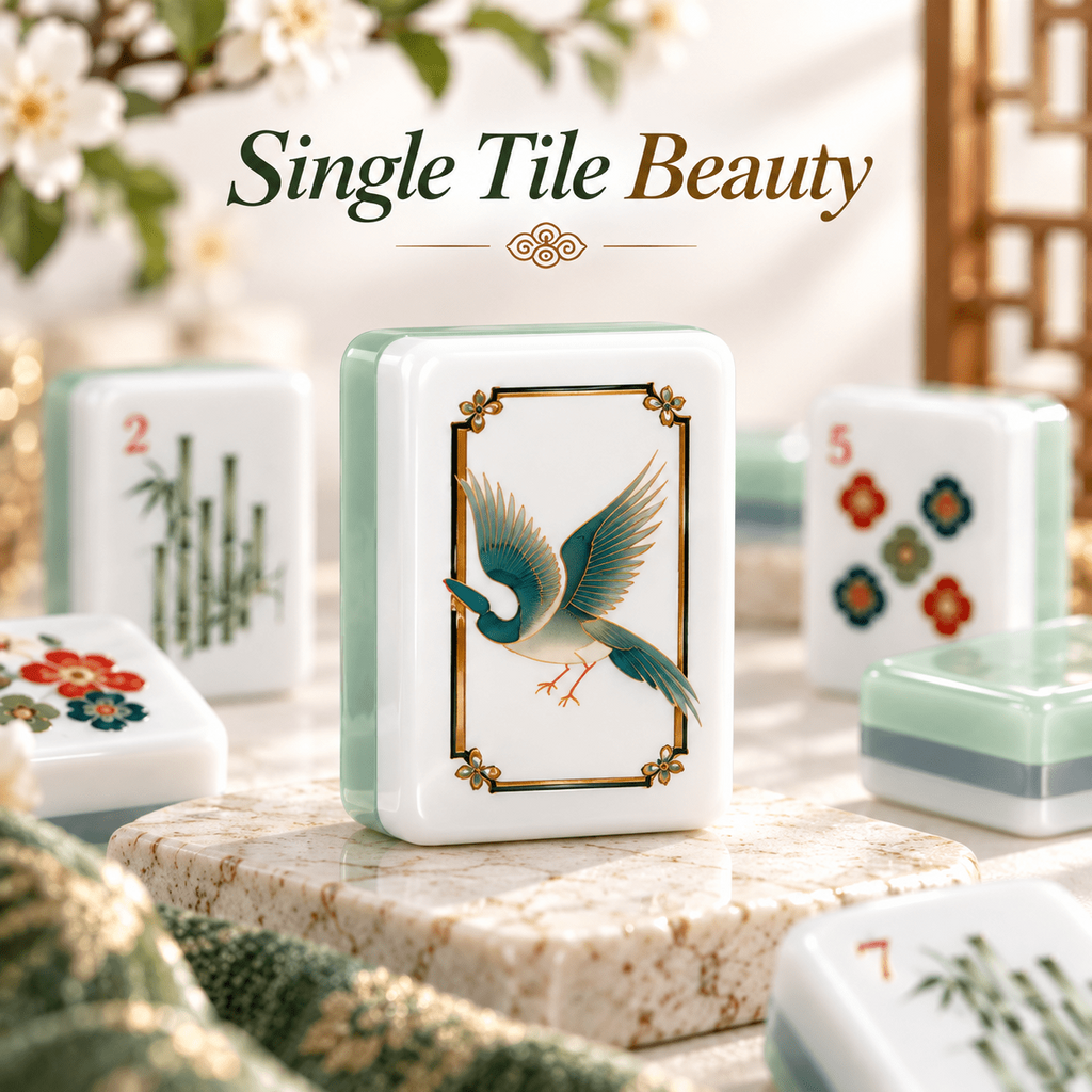 Elegant Crane Mahjong Set, detail 2