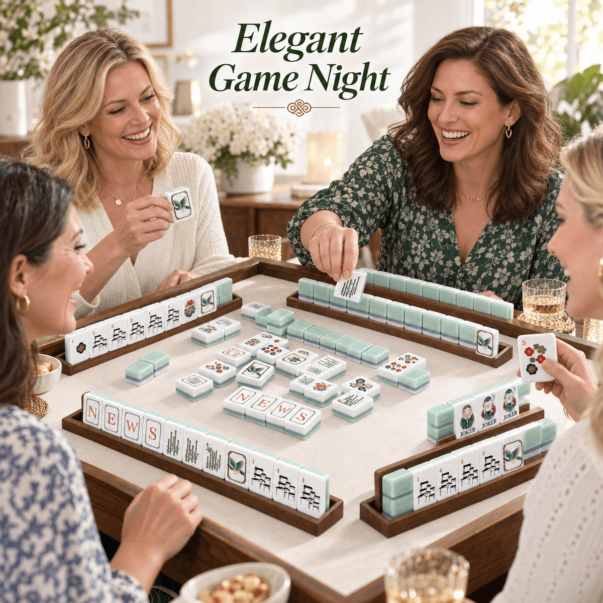 Elegant Crane Mahjong Set, detail 6