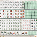 Elegant Crane Mahjong Set, all 160 tiles laid out