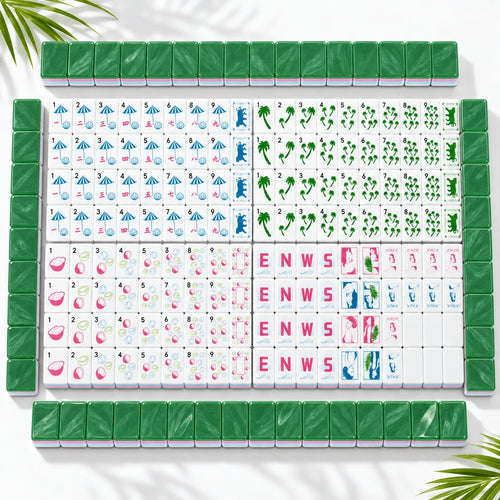Jade Beauty Mahjong Set, all 160 tiles laid out